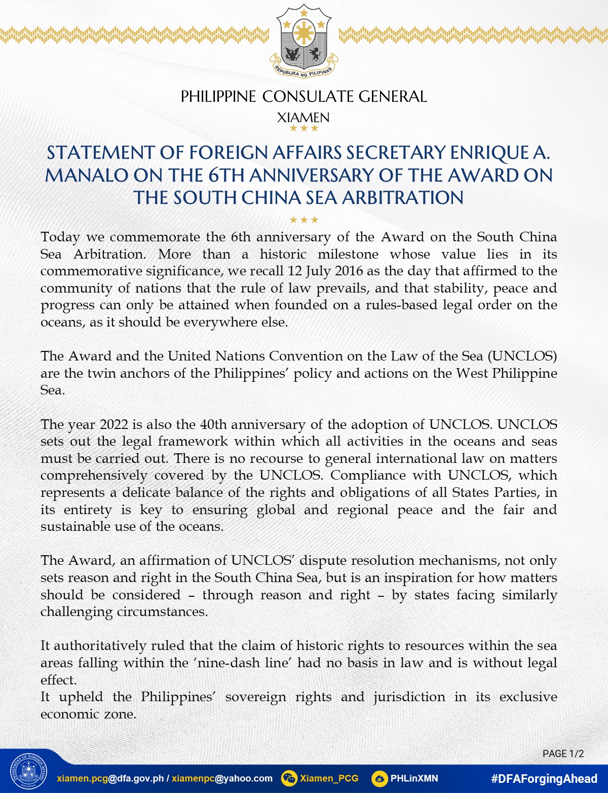 Statement SFA abritation 1of2jpg